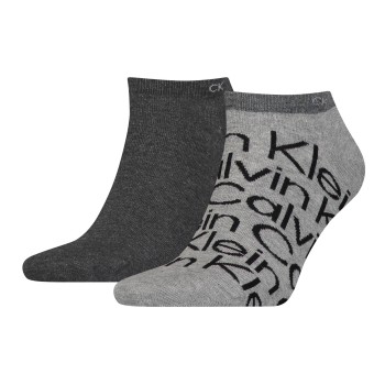 Calvin Klein Legwear Calvin Klein Strømper 2P All Over Print Sneaker Sock Grå Str 39/42 Herre