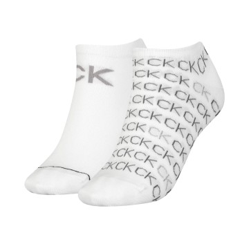 Calvin Klein Legwear Calvin Klein Strømper 2P Callie Sneaker Logo Sock Hvid Str 40/46 Dame