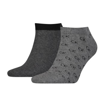 Calvin Klein Legwear Calvin Klein Strømper 2P Eduardo All Over Sneaker Sock Grå Str 39/42 Herre