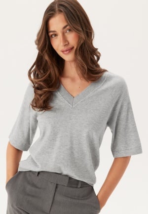 Object Collectors Item Objthess 2/4 LO V-NECK KNIT TO Light Grey Melange L