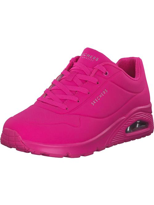 SKECHERS Sneaker low 'Uno - Night Shades'  neonpink / sølv