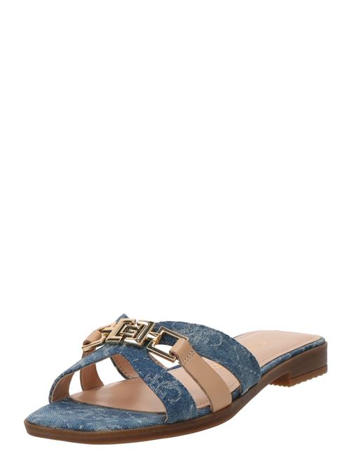 GUESS Pantoletter 'REALLA3'  beige / blue denim / pastelblå