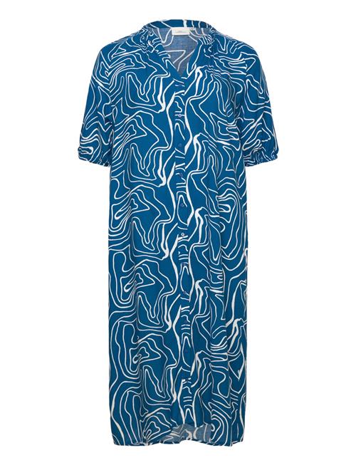 Cardes Allie S/S Calf Dress Aop ONLY Carmakoma Blue