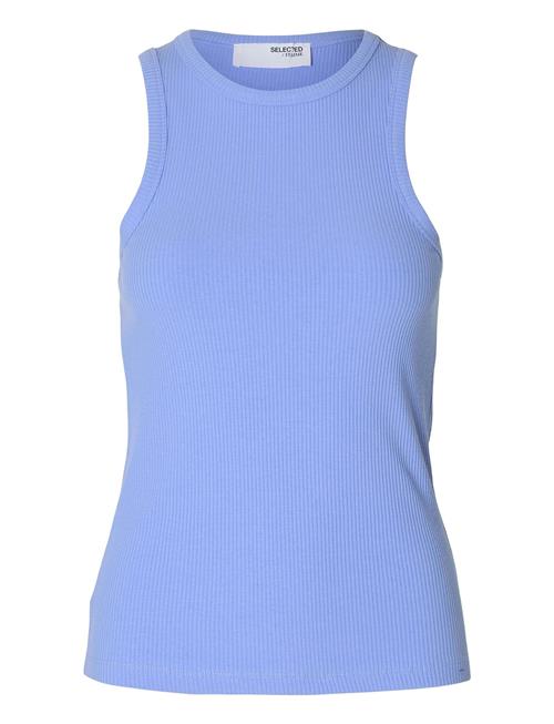 Slfanna O-Neck Tank Top Noos Selected Femme Blue