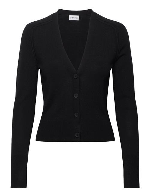 Merino Wool V-Neck Cardigan Calvin Klein Black