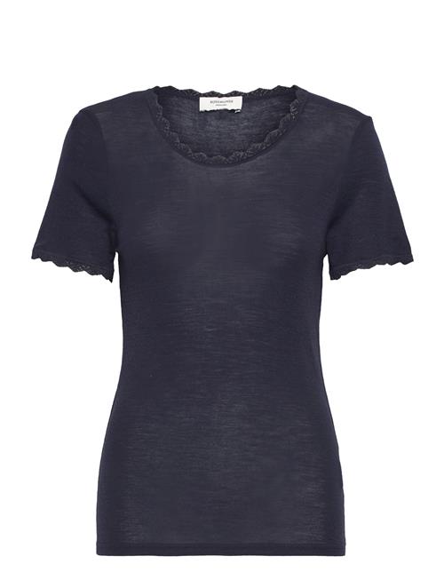 Rwsamber Ss T-Shirt W. Lace Rosemunde Navy