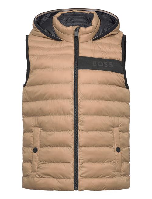 Puffer Jacket Sleeveless BOSS Beige