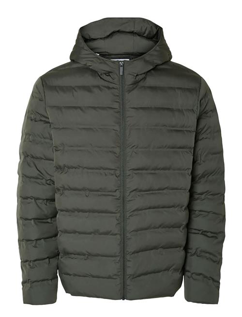 Slhbarry Quilted Hoodjacket Noos Selected Grey