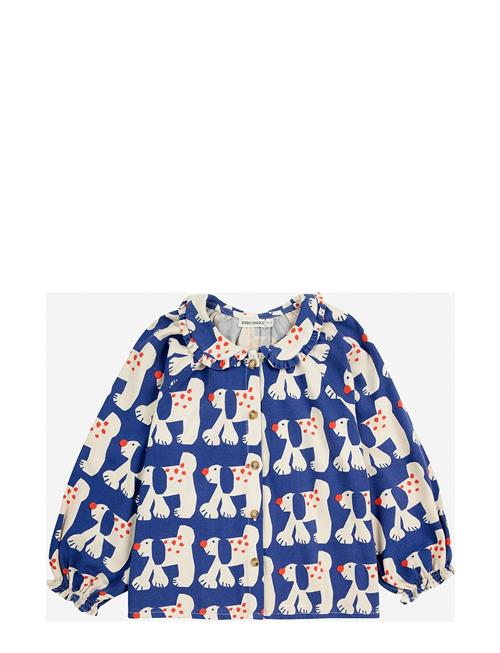 Fairy Dog All Over Ranglan Sleeve Woven Blouse Bobo Choses Blue