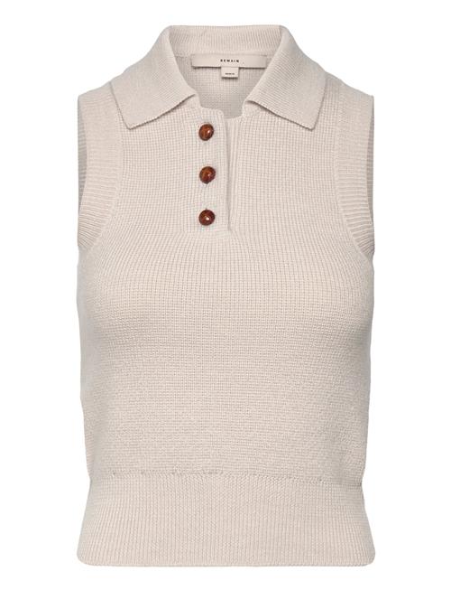 Knitted Polo Top REMAIN Birger Christensen Beige