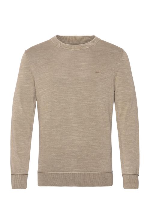 Plain Sunfaded Cotton C-Neck GANT Beige