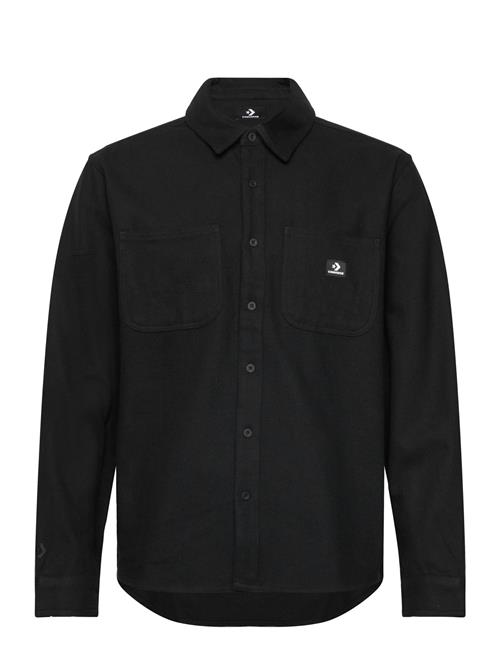 Holiday Solid Button Down Warm Shirt Converse Black