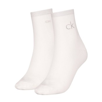 Calvin Klein Legwear Calvin Klein Strømper 2P Shiny Logo Short Socks Hvid Str 35/38 Dame