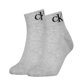 Calvin Klein Legwear Calvin Klein Strømper 2P Women Monogram Quarter Socks Grå Str 35/38 Dame