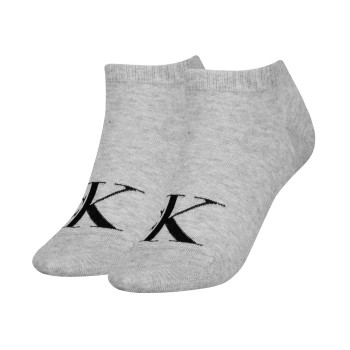 Calvin Klein Legwear Calvin Klein Strømper 2P Women Monogram Sneaker Socks Grå Str 35/38 Dame