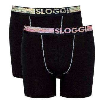 Sloggi 2P Men Go ABC Natural Shorts Sort økologisk bomuld X-Large Herre