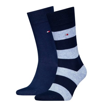 Tommy Hilfiger Legwear Tommy Hilfiger Strømper 2P Men Rugby Sock Blå/Lyseblå Str 39/42 Herre