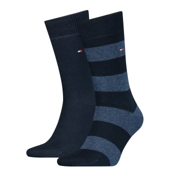 Tommy Hilfiger Legwear Tommy Hilfiger Strømper 2P Men Rugby Sock Marineblå Str 43/46 Herre