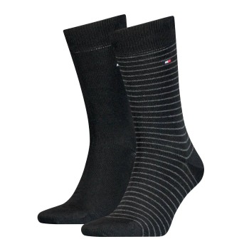 Tommy Hilfiger Legwear Tommy Hilfiger Strømper 2P Men Sock Stripe Sort Str 39/42 Herre