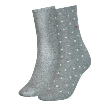 Tommy Hilfiger Legwear Tommy Hilfiger Strømper 2P Women Dot Sock Grå Str 35/38 Dame