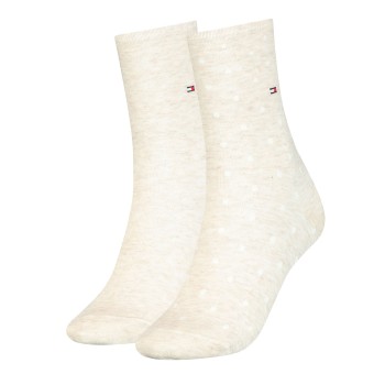 Tommy Hilfiger Legwear Tommy Hilfiger Strømper 2P Women Dot Sock Vanille Str 39/42 Dame