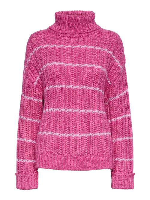 Se PIECES Pullover 'ALEXANDRA'  pitaya / hvid ved About You