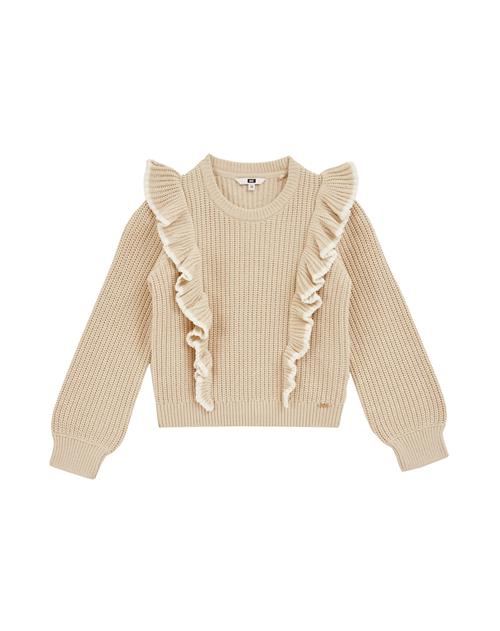 WE Fashion Pullover  mørkebeige / hvid