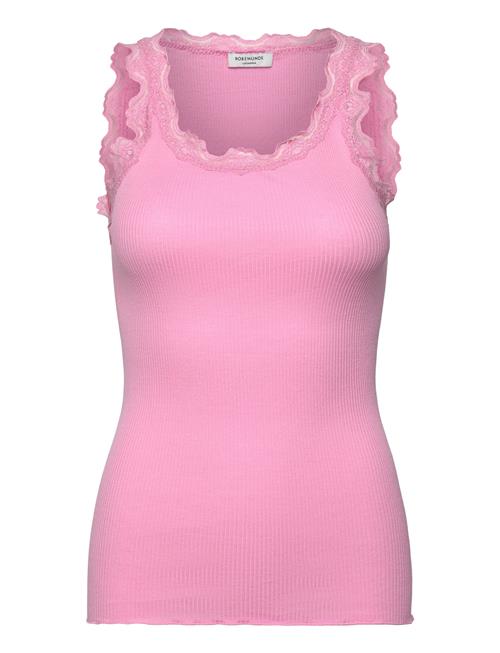 Rwbabette Silk Sl U-Neck Long Lace Rosemunde Pink