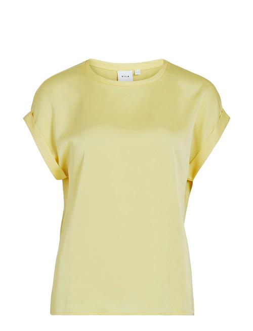 Viellette S/S Satin Top - Noos Vila Yellow