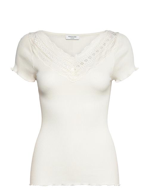 Rwbenita Ss Regular V-Neck T-Shirt Rosemunde White