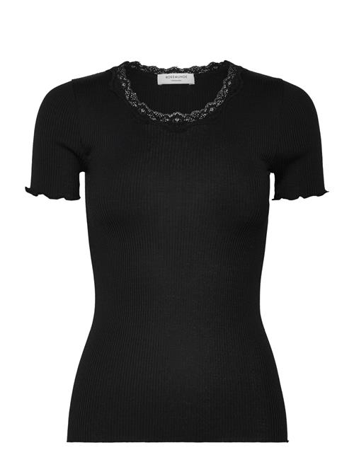 Rwbeatha Silk Ss Lace T-Shirt Rosemunde Black
