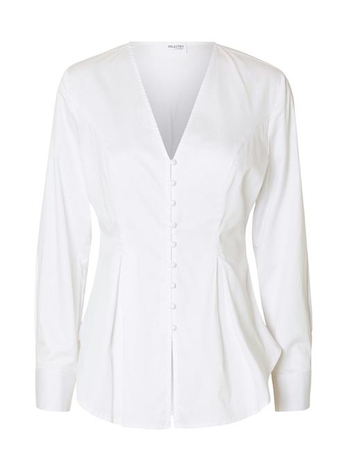 Slfnaja Ls Fitted Butt D Shirt Selected Femme White