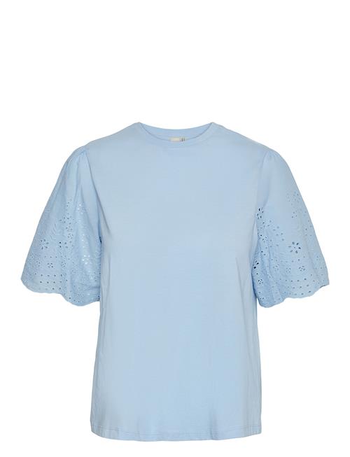 Yaslex Ss Top W. Emb Sleeves S. Noos YAS Blue