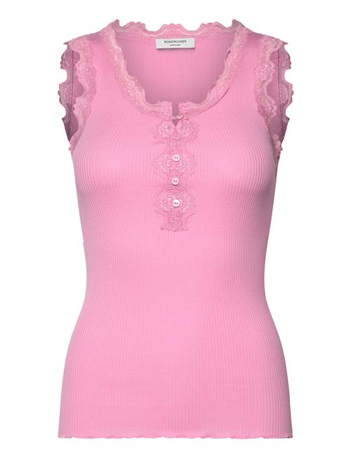 Rwbeatha Sl U- Neck Lace Button Top Rosemunde Pink