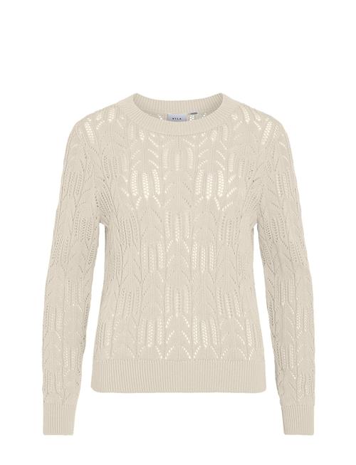 Vicotti O-Neck L/S Knit Top Vila White