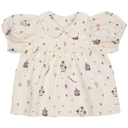 Copenhagen Colors Mønstret Bluse Cremefarvet 122 cm  Creme  122 cm  kvinde
