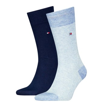 Tommy Hilfiger Legwear Tommy Hilfiger Strømper 2P Men Birdeye Sock Lyseblå Str 43/46 Herre