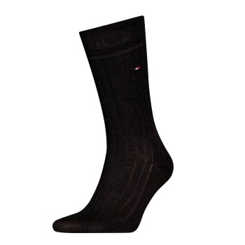 Tommy Hilfiger Legwear Tommy Hilfiger Strømper Premium Rib Crew Socks Mørkgrå  Str 43/44 Herre