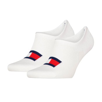 Tommy Hilfiger Legwear Tommy Uni TJ Flag Footie Socks Strømper 2P Hvid Str 35/38