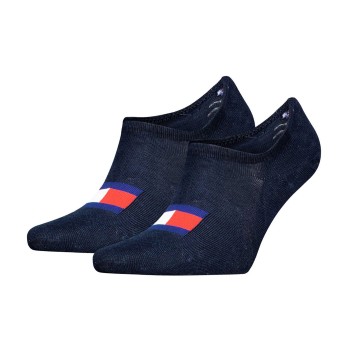 Tommy Hilfiger Legwear Tommy Uni TJ Flag Footie Socks Strømper 2P Marineblå Str 35/38