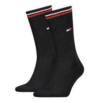 Tommy Hilfiger Legwear Tommy Uni TJ Iconic Crew Socks Strømper 2P Sort Str 35/38