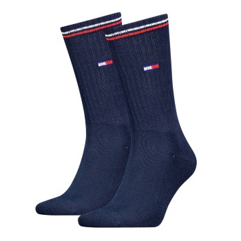 Tommy Hilfiger Legwear Tommy Uni TJ Iconic Crew Socks Strømper 2P Marineblå Str 35/38