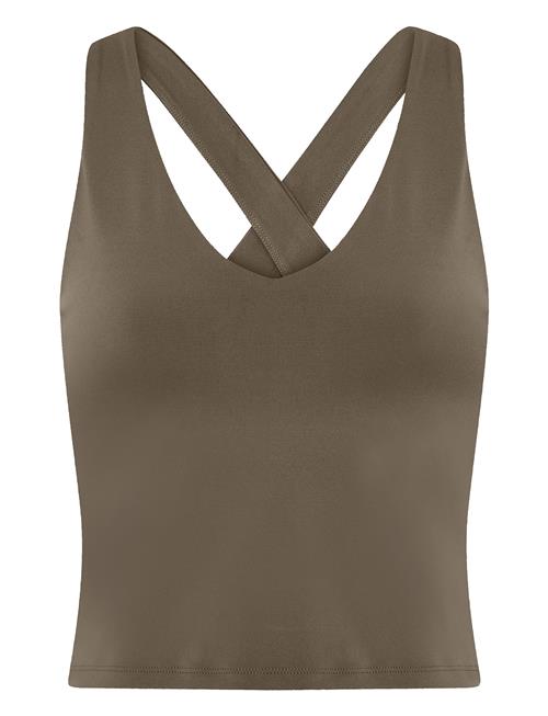 Se Float Zoe Tank, Cross-Back Girlfriend Collective Khaki ved Booztlet