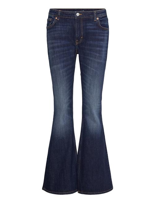 Flame Low Rise Slim Flared Leg Jeans Weekday Navy