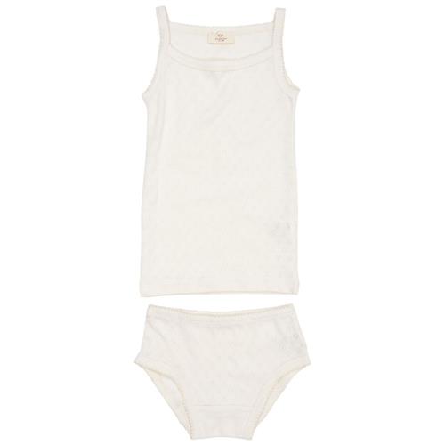 Copenhagen Colors Undertøjssæt I Pointelle Cremefarvet 128 cm  Creme  128 cm  kvinde