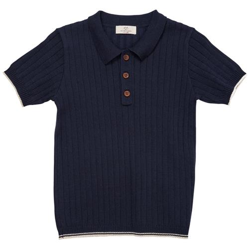 Copenhagen Colors Ribbet Poloshirt Navyblå 86 cm  Marineblå  86 cm  Unisex