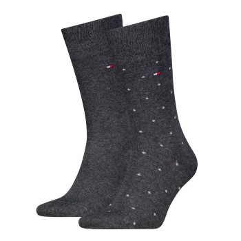 Tommy Hilfiger Legwear Tommy Hilfiger Strømper 2P Men Dot Socks Mørkgrå  Str 39/42 Herre