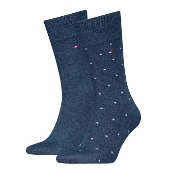 Tommy Hilfiger Legwear Tommy Hilfiger Strømper 2P Men Dot Socks Jeansblå Str 43/46 Herre