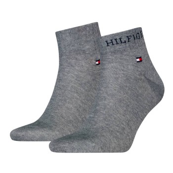 Tommy Hilfiger Legwear Tommy Hilfiger Strømper 2P Men Tab Quarter Socks Grå Str 39/42 Herre