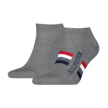 Tommy Hilfiger Legwear Tommy Hilfiger Strømper 2P Men Tab Sneaker Socks Grå Str 43/46 Herre